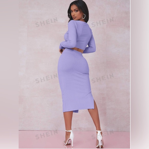 SHEIN Crop Top & Skirt Set - Picture 2 of 3